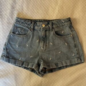 PLAYBOY Embroidered Bunny Blue Jean Shorts